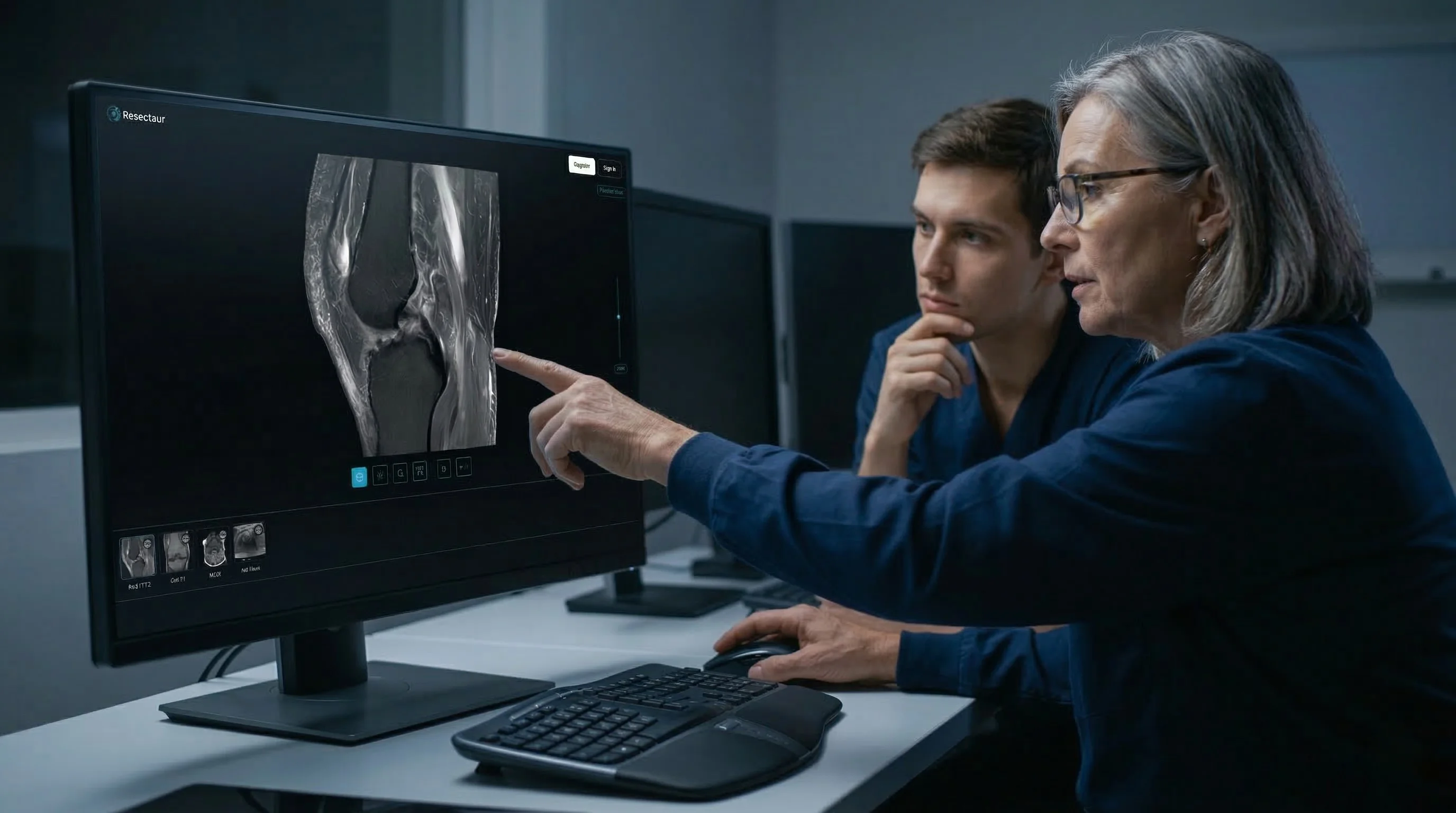 Learner exploring interactive medical imaging